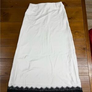 White Pencil Skirt with Black Lace